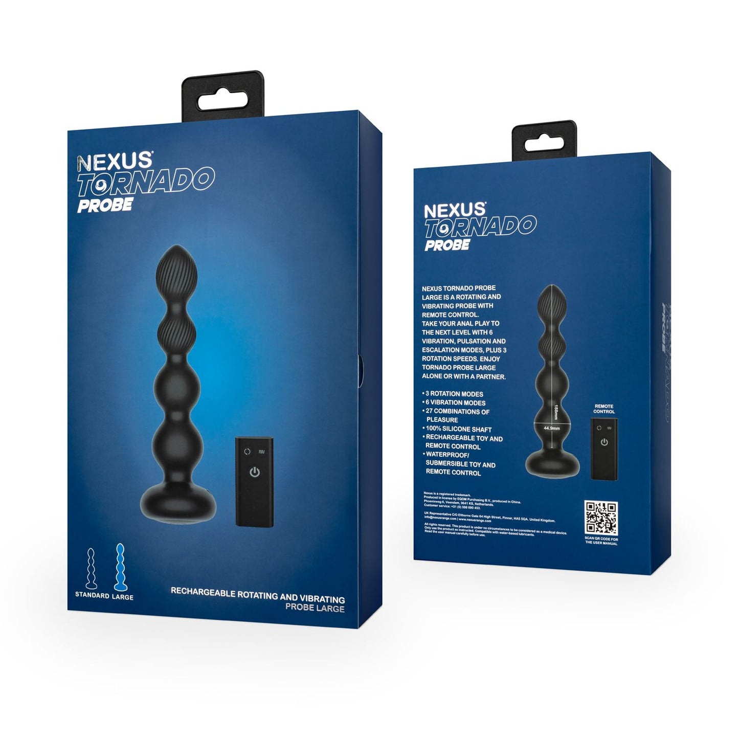 Nexus - Tornado Rotating Beaded Anal Plug - Large – Vibrating Butt Plug