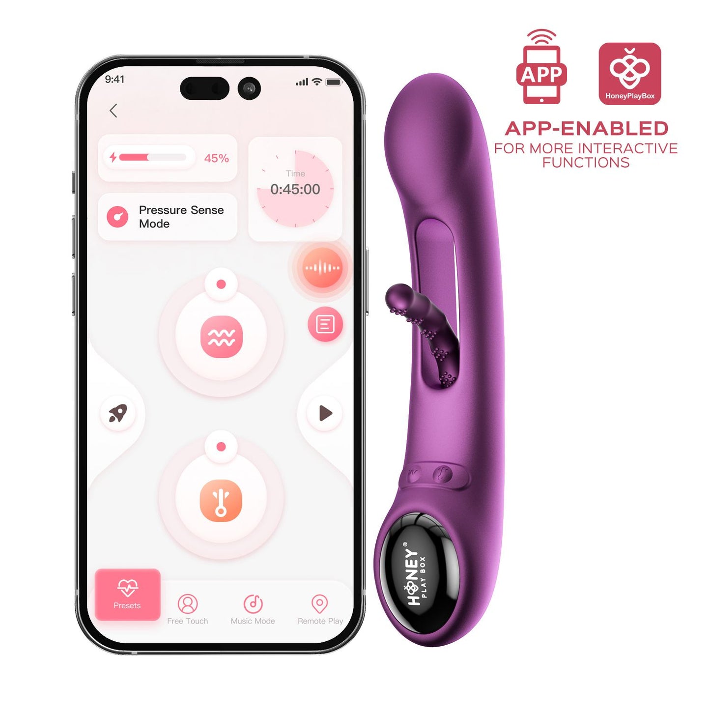 HoneyPlayBox - Tempo-Pressure Sensing App-Controlled Kinky Finger Tapping – G Spot Vibrator