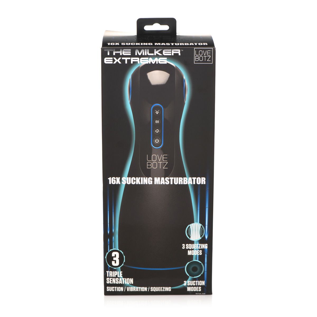 The Milker - Extreme 16X Sucking Masturbator - Black/Blue – Automatic Masturbator