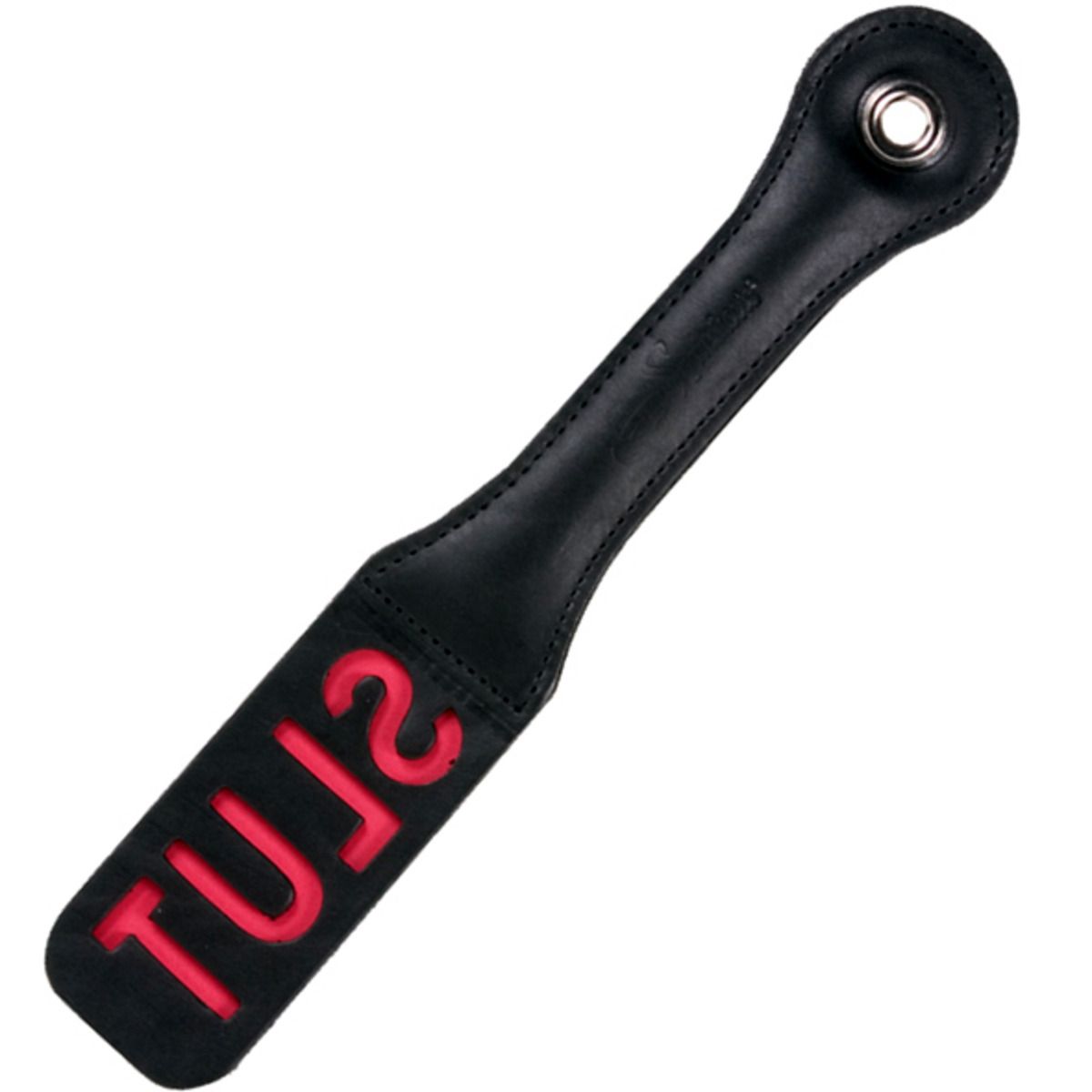 Sportsheets Leather Impression Paddle Slut Black sm whip