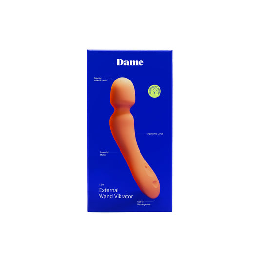 Dame – Min Mini Wand Vibrator – Papaya – Powerful Wand Vibrator