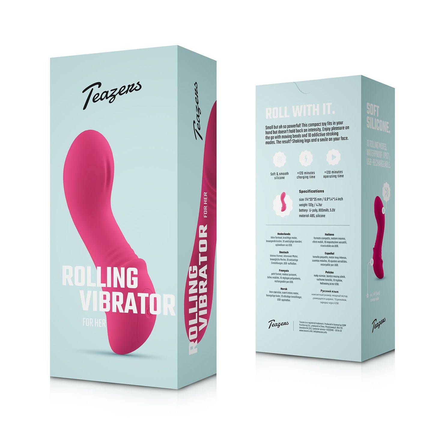 Rolling Mini Vibrator – Raspberry | Teazers