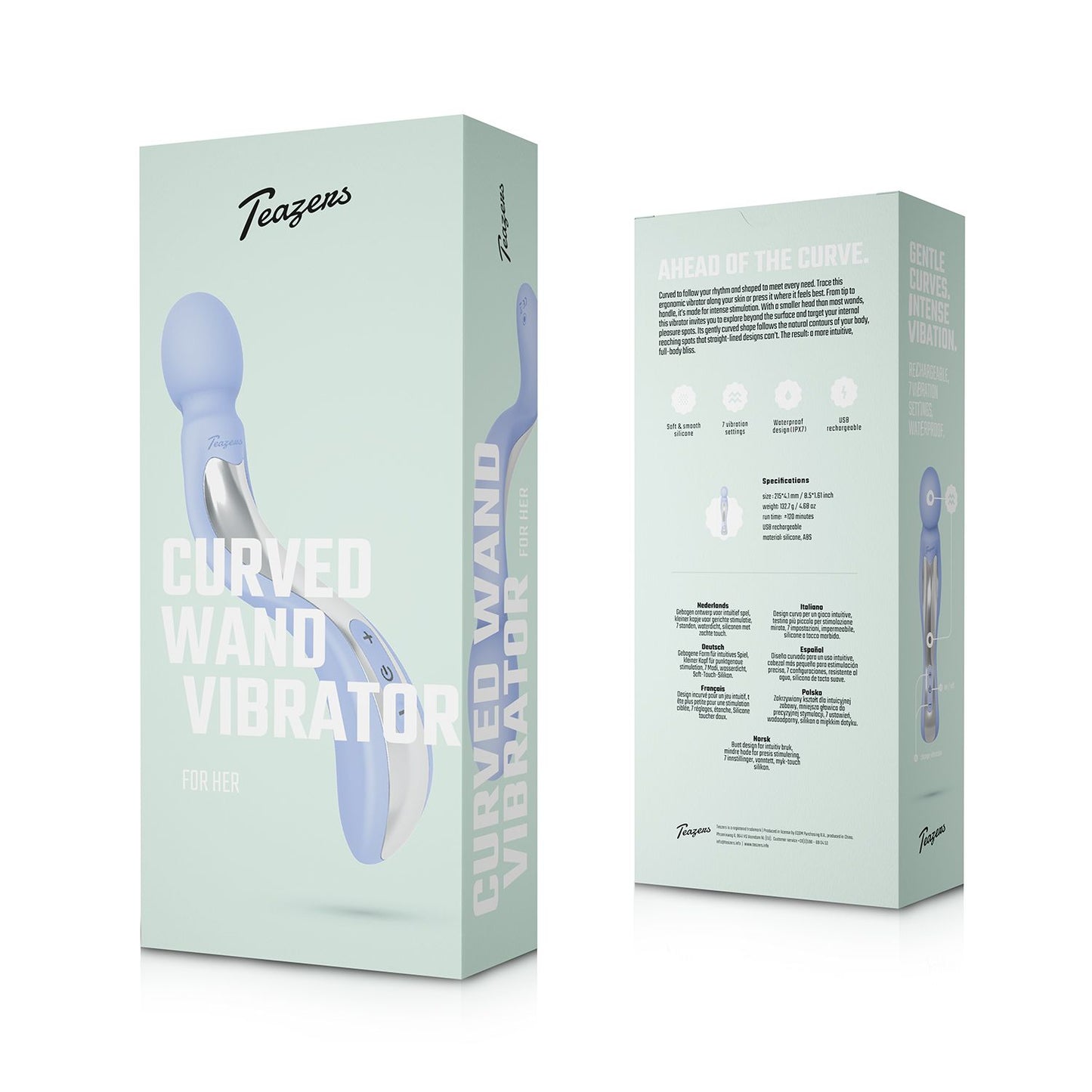 Teazers – Curved Wand Vibrator – Lavender – Powerful Wand Vibrator