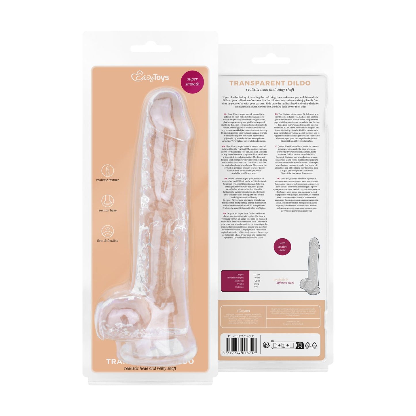 Jelly Dildo with balls 7.5 Inch (19 cm) | EasyToys