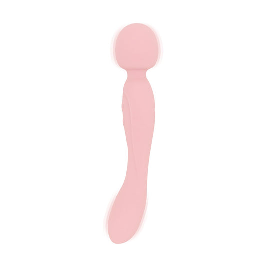 Good Vibes Only - Double-Sided Wand Vibrator - Soft Silicone - Pink – Silicone Wand Vibrator