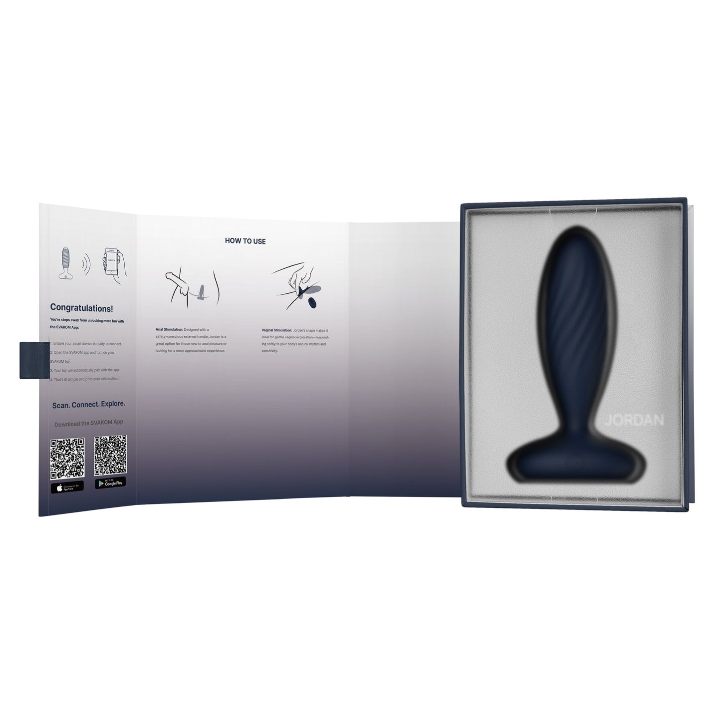 Svakom - Jordan Thrusting Butt Plug - Blue