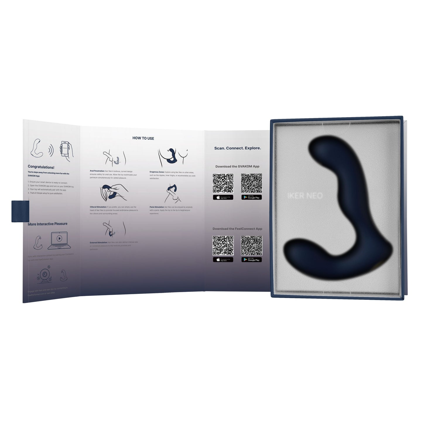 SVAKOM - Prostate Vibrator Iker Neo - Blue – Rechargeable Prostate Massager