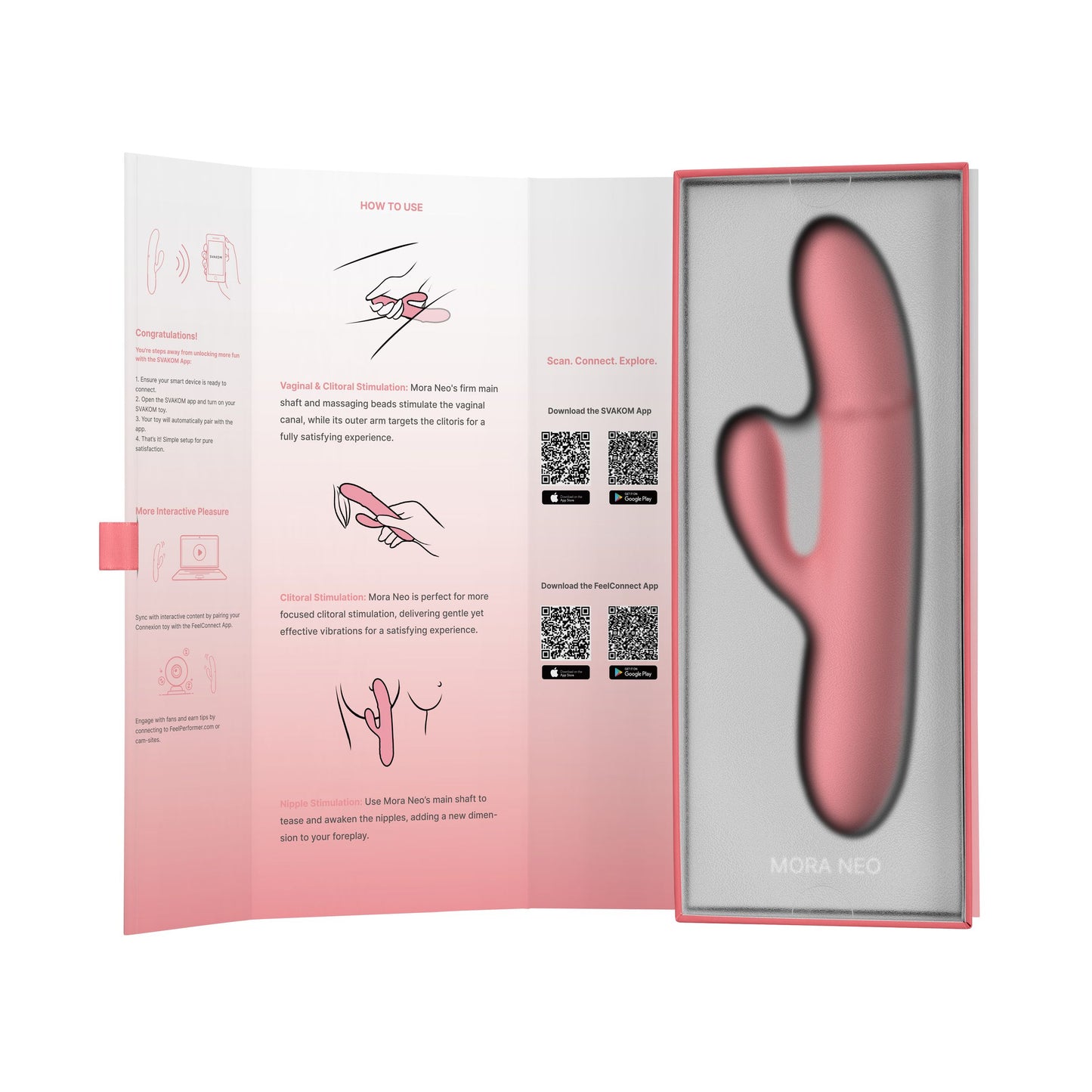 SVAKOM - Mora Neo Interactive Thrusting Vibrator - Peach