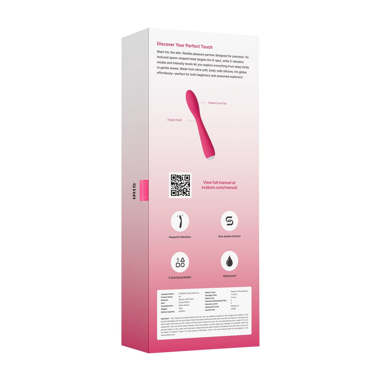 SVAKOM - Iris G-Spot And Clitoris Vibrator - Plum Red