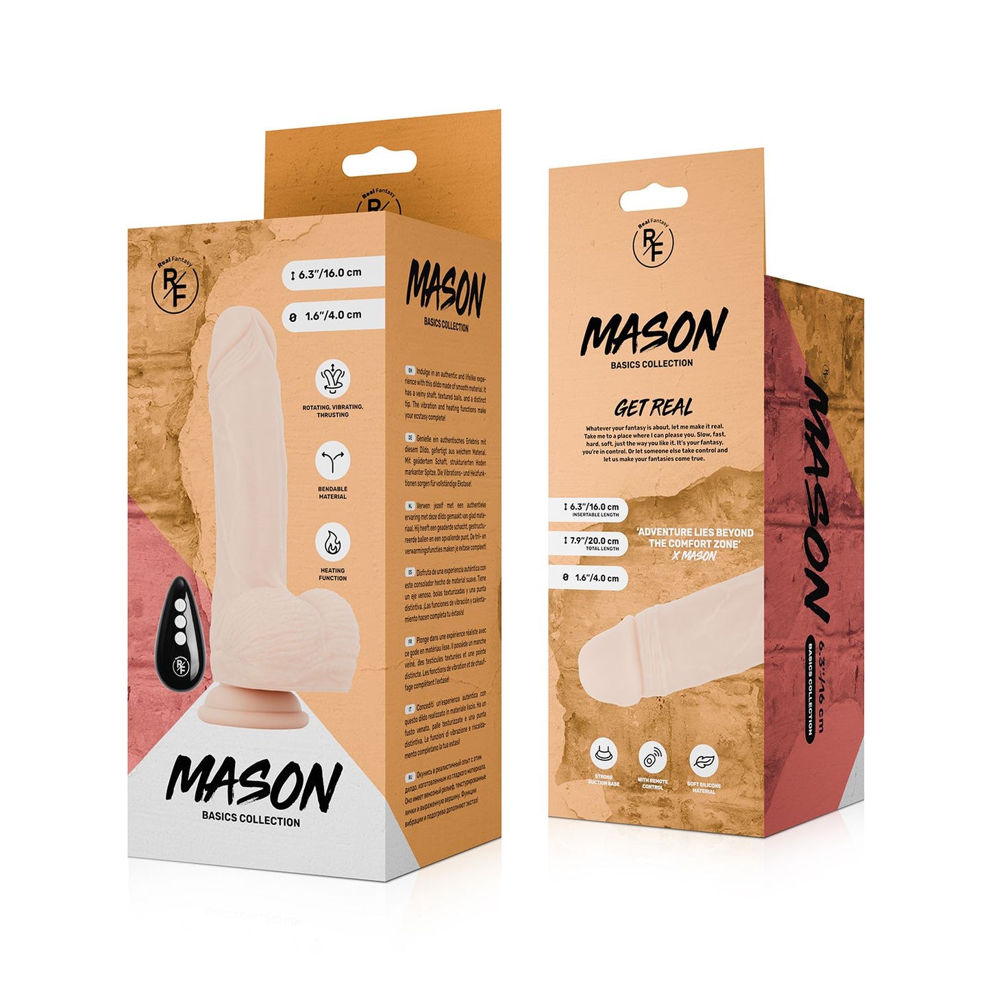 Real Fantasy - Mason Thrusting, Heating, Vibrating Dildo