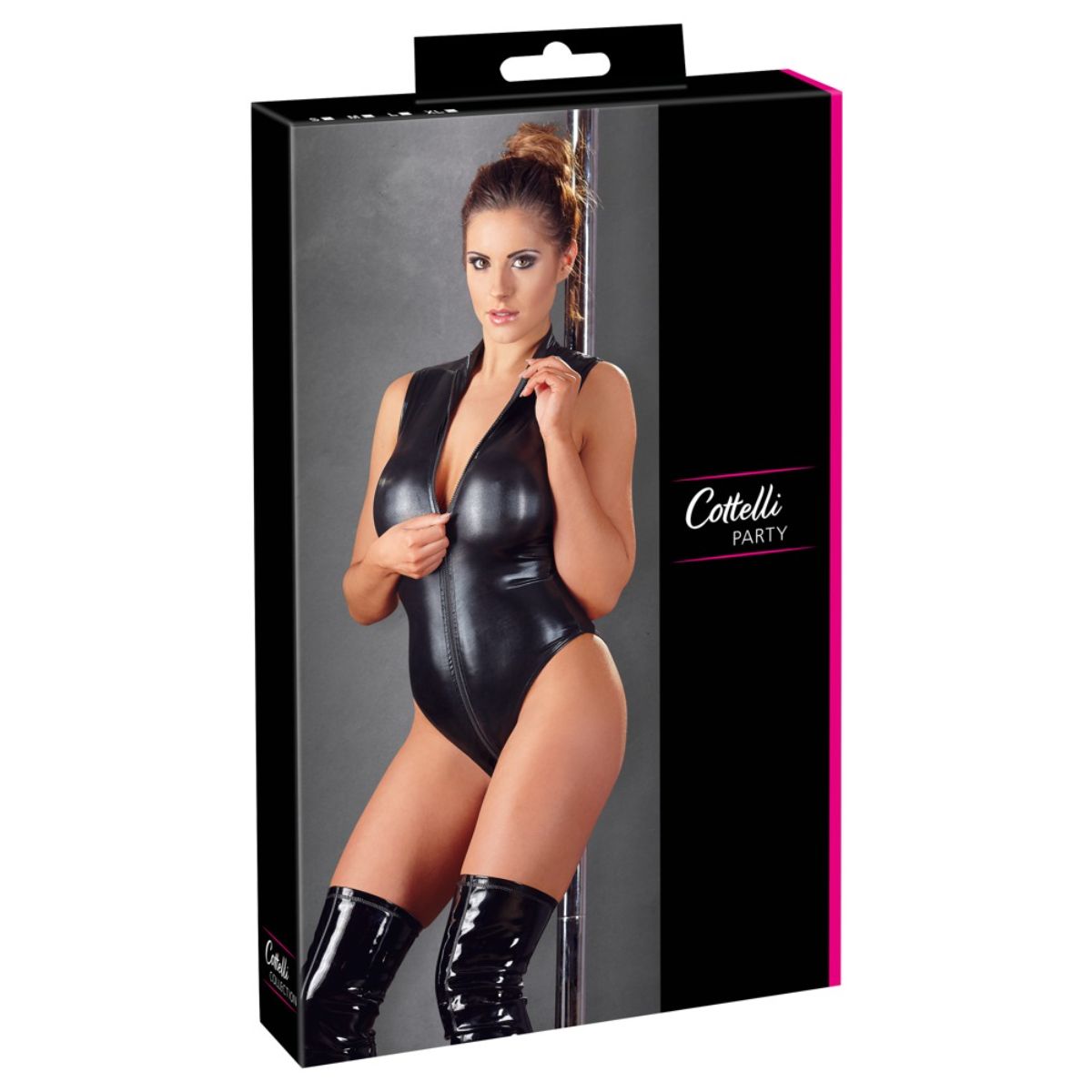 Wetlook Body With Long Zip | Cottelli Collection