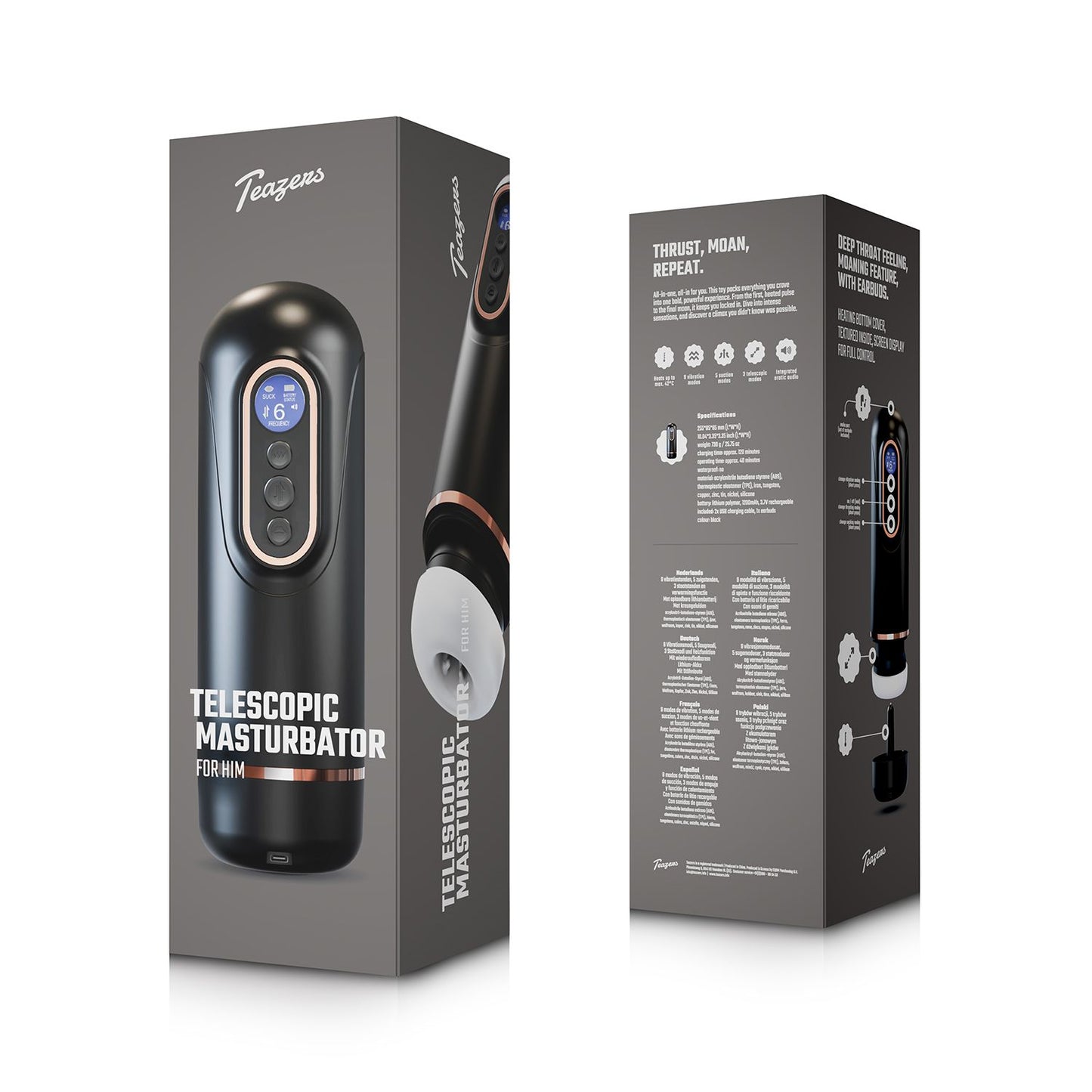 Teazers - Telescopic Masturbator - Black
