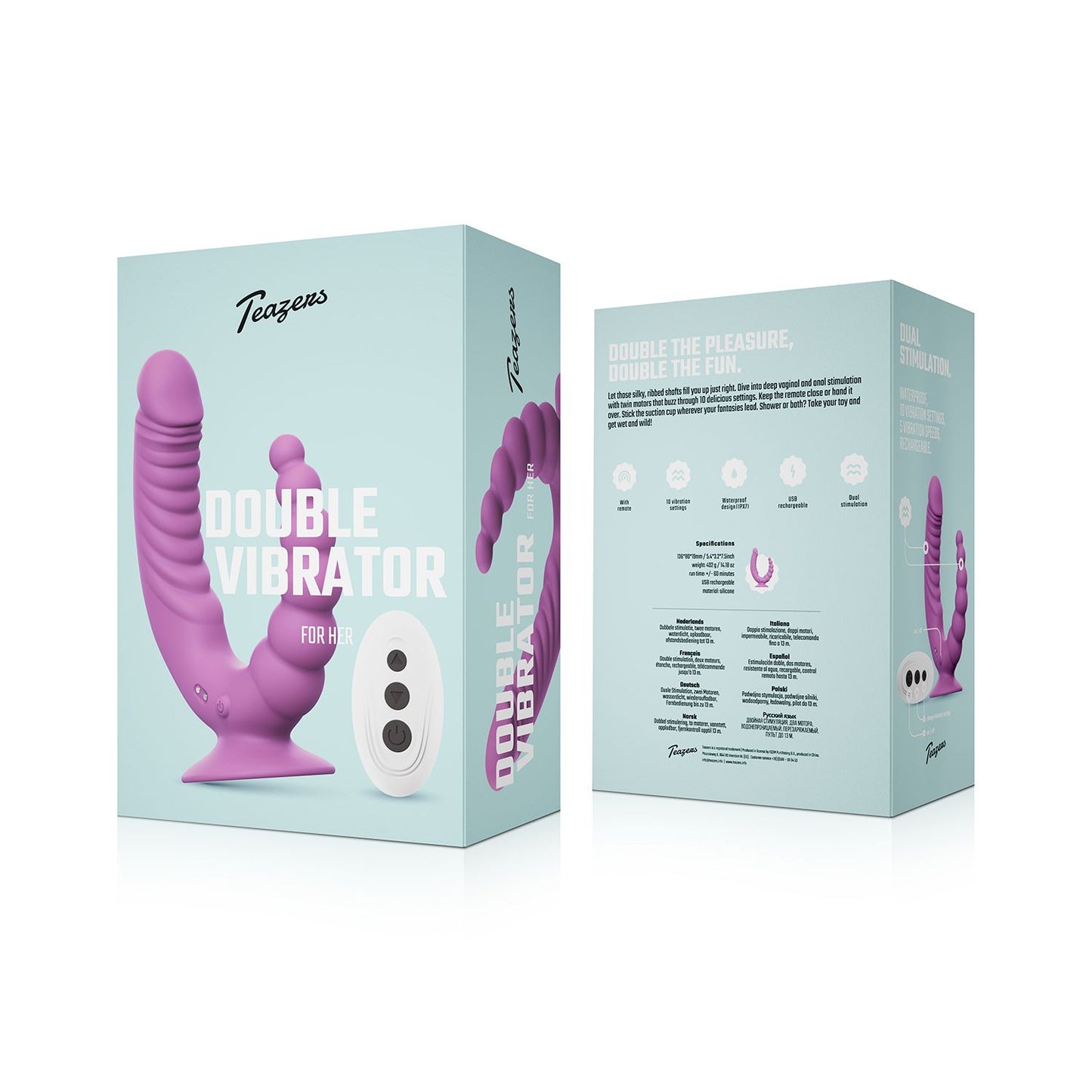 Double Vibrator with Suction Cup and Remote | Teazers