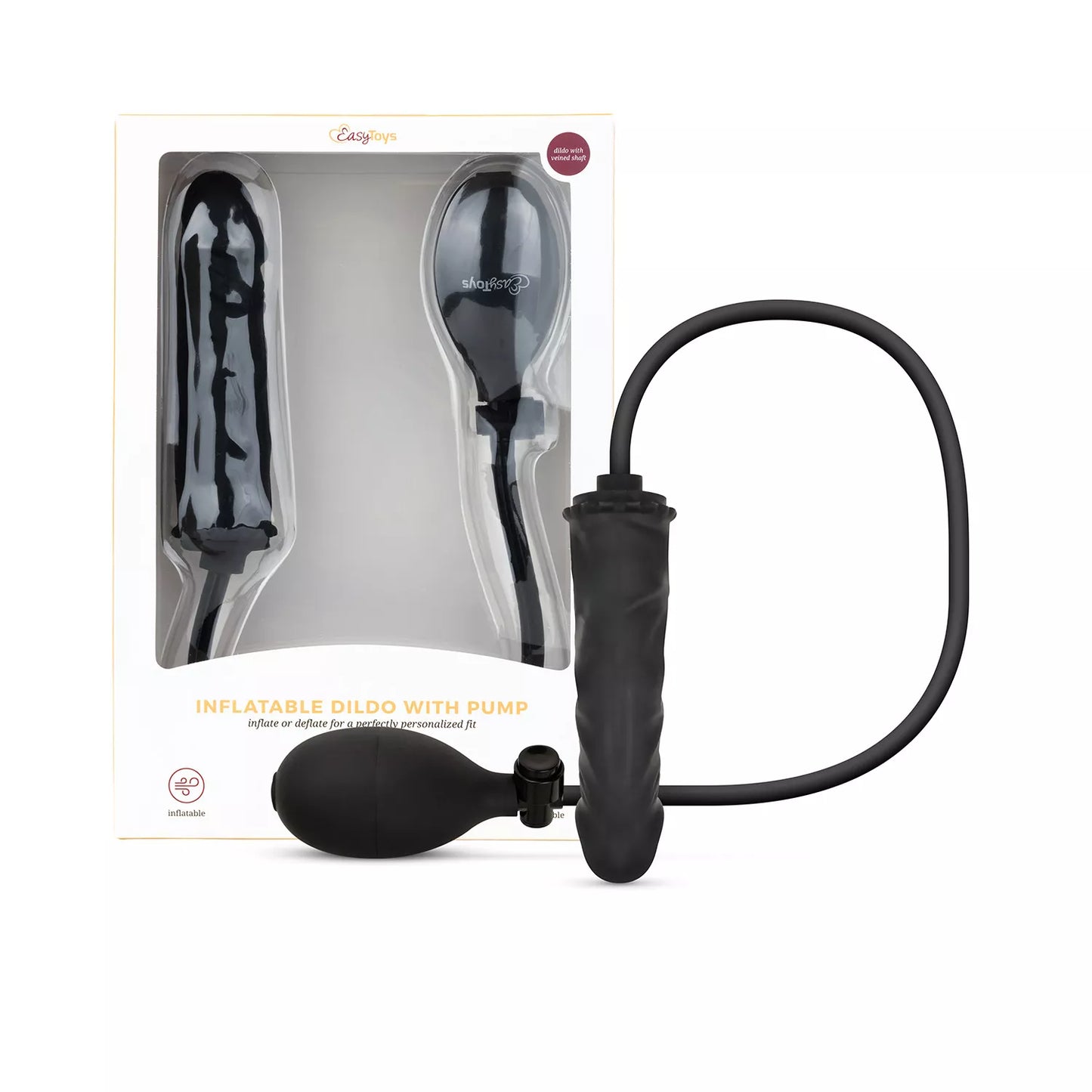 Anal Collection - Inflatable Dildo with Pump 14,5 cm - Black