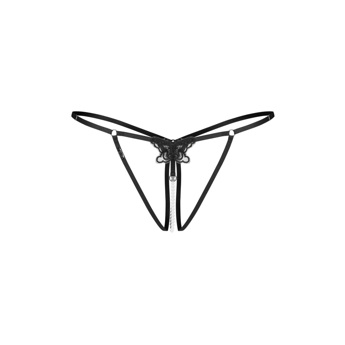 Obsessive - Selisme Crotchless Thong - Black – Crotchless Knickers