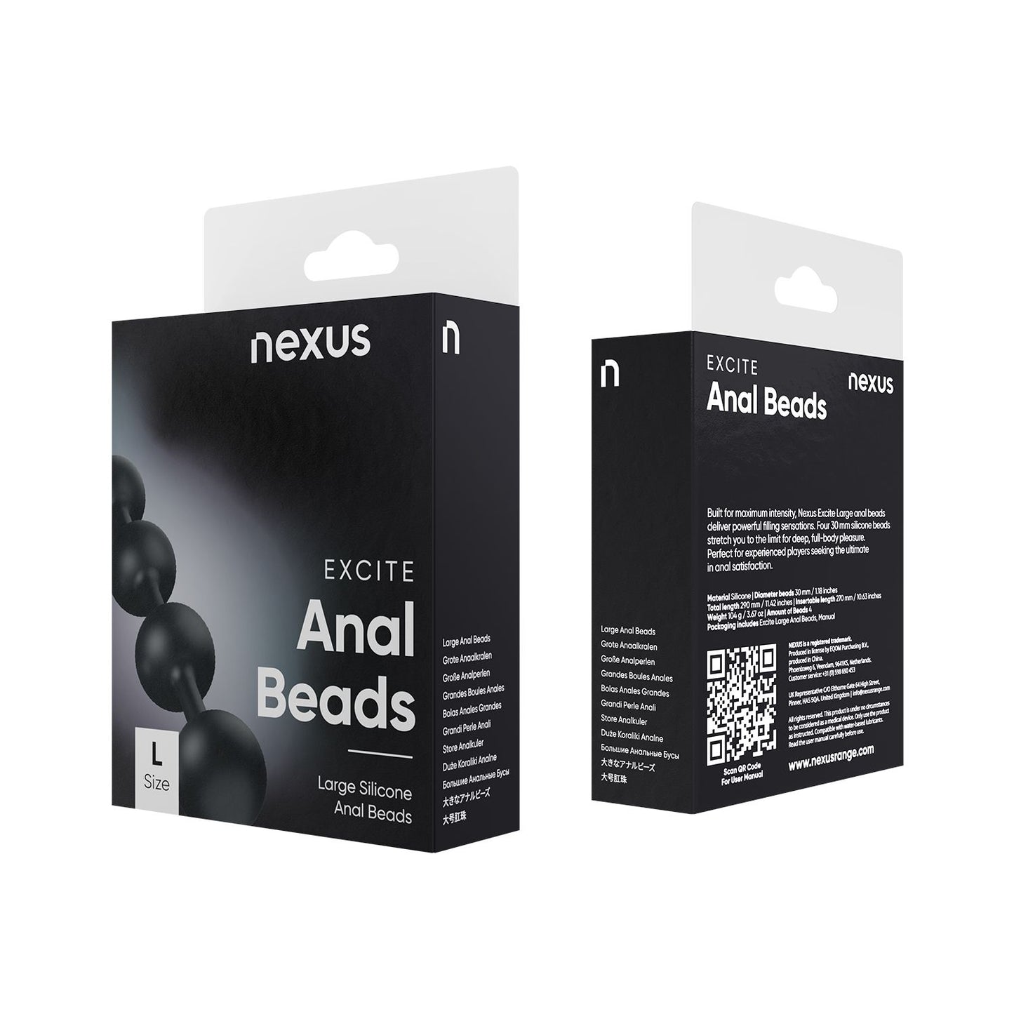 Excite Silicone Anal Beads Large | Nexus