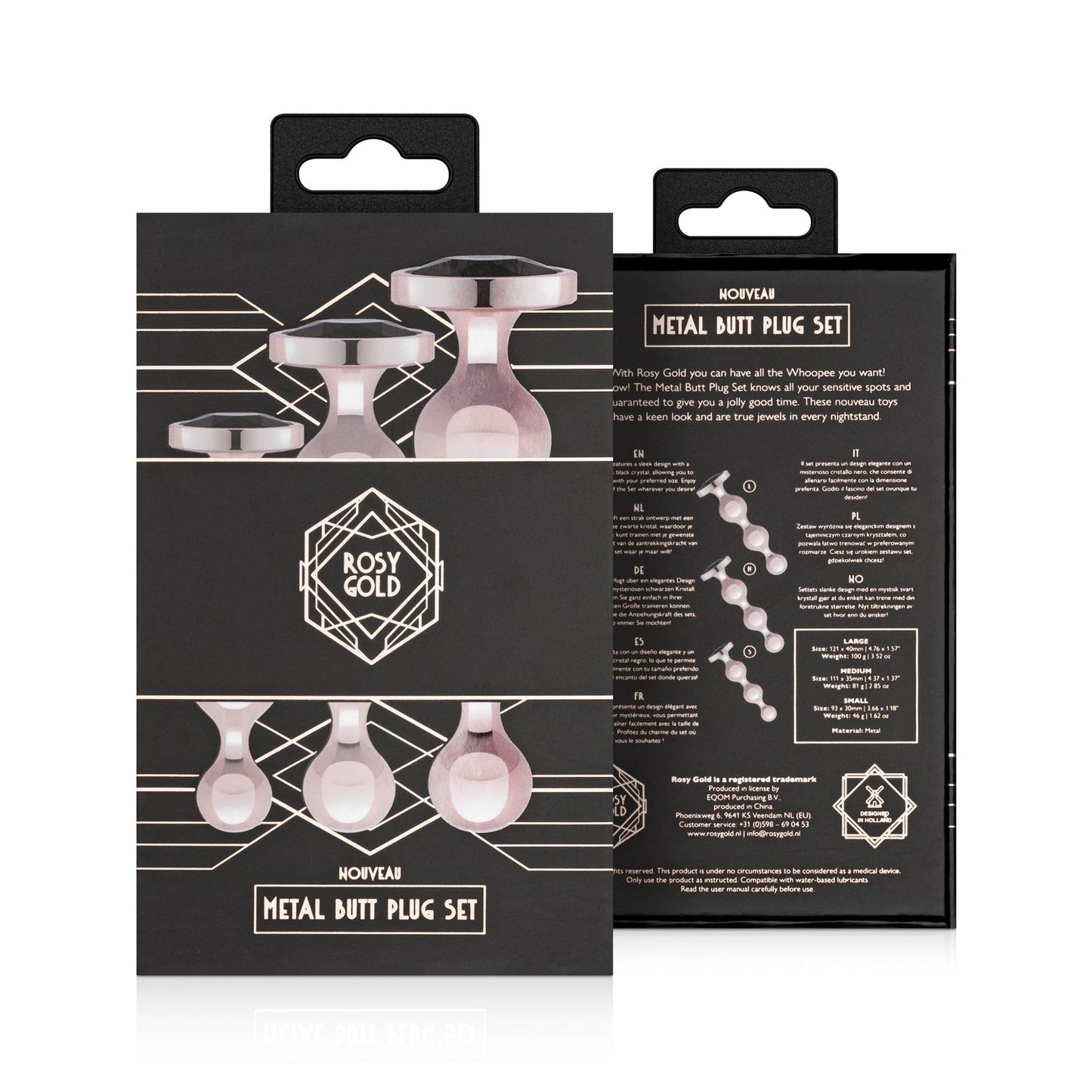 Metal Butt Plug Set 3 Pieces Rose Gold | Rosy Gold