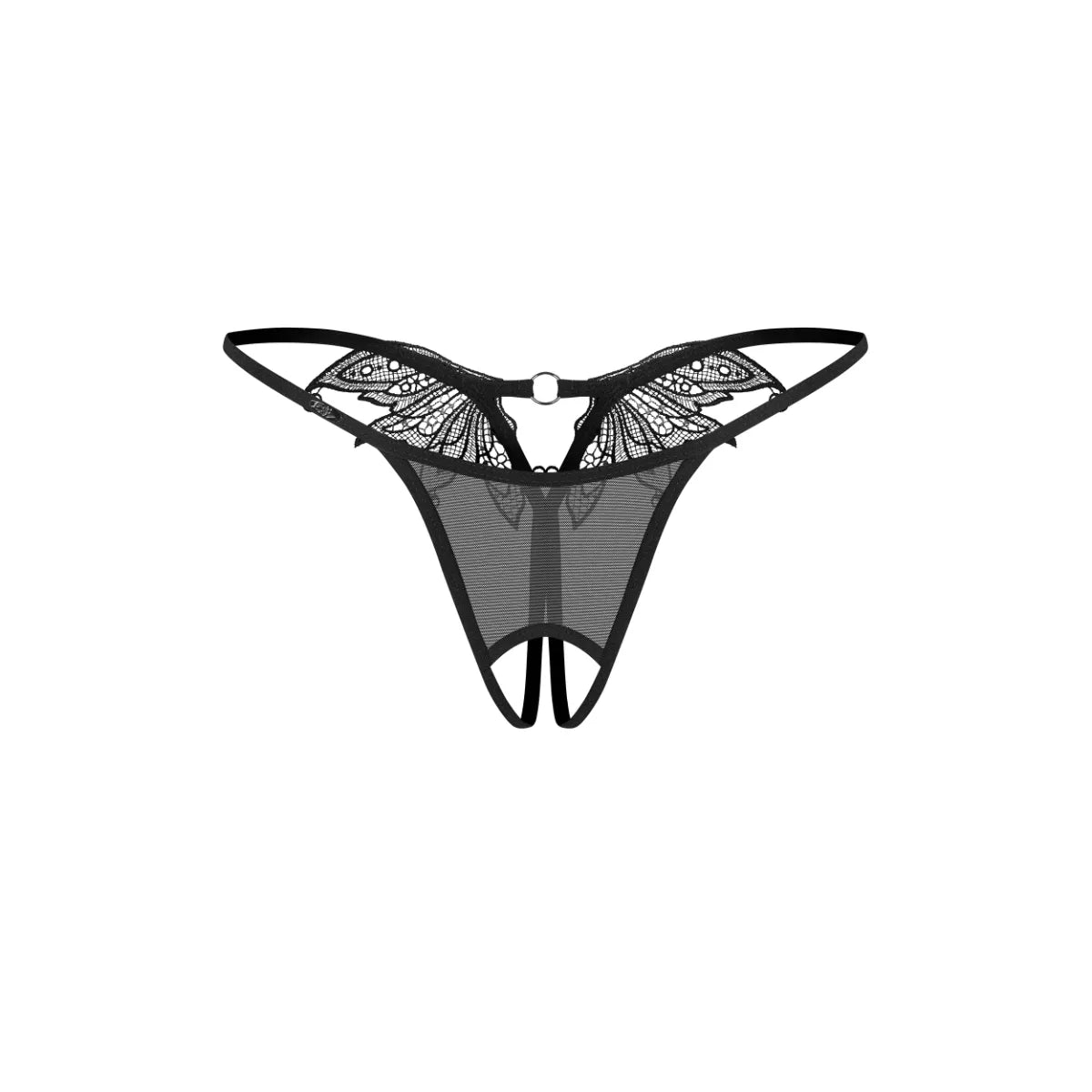 Obsessive - Zaliya Crotchless Thong - Black