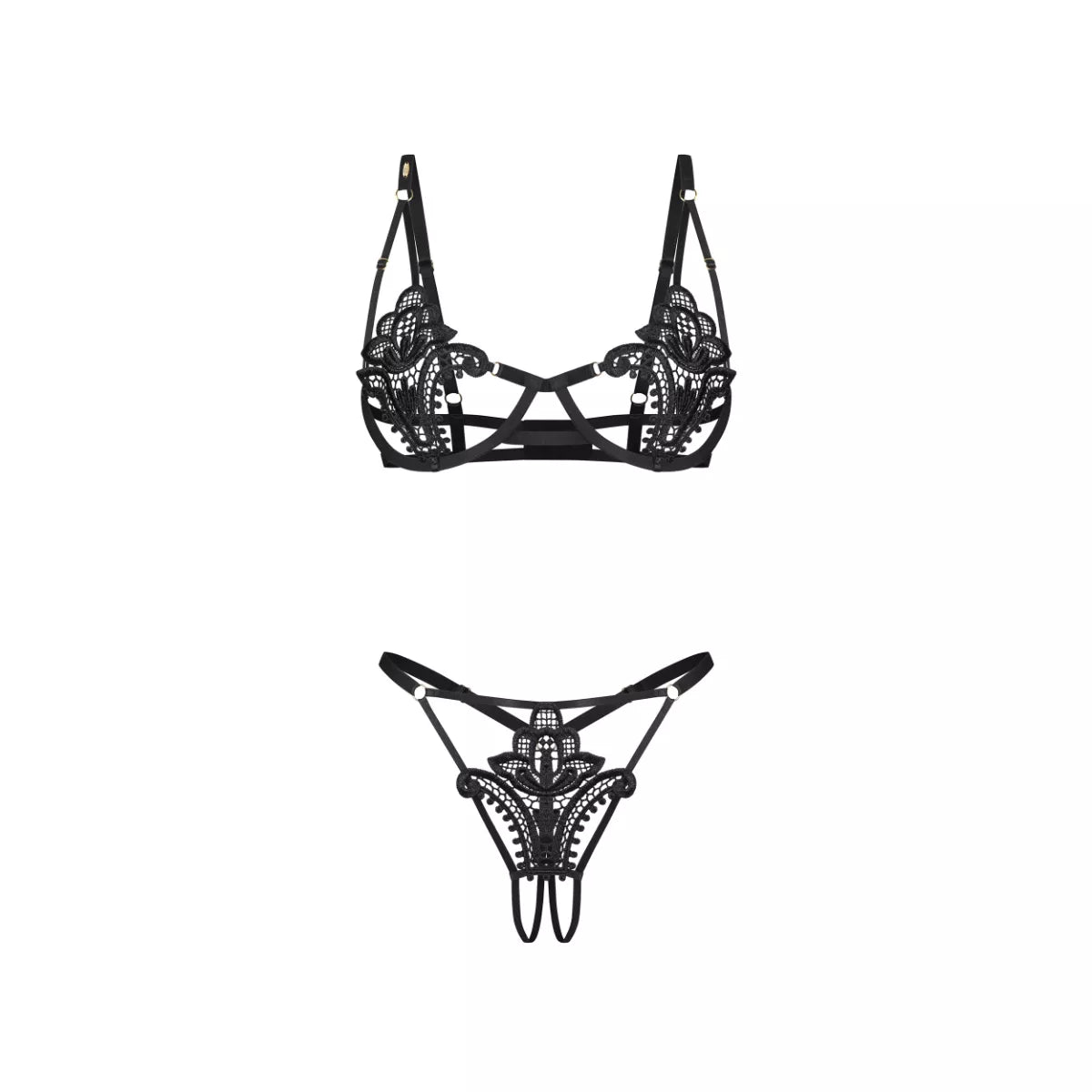 Obsessive - Luise Sublim 2-pcs Set - Black