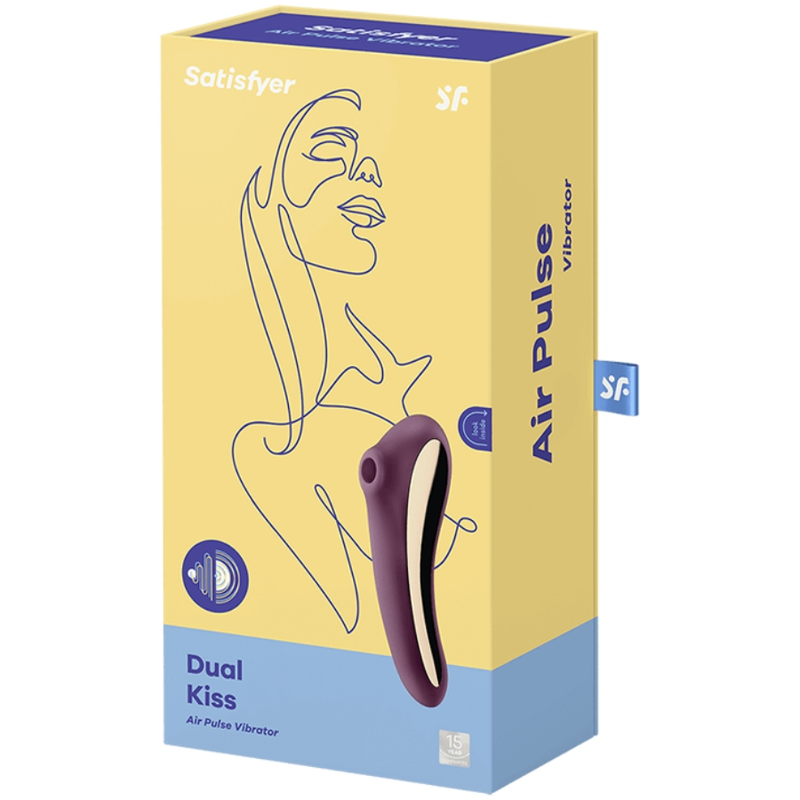 Satisfyer - Dual Kiss Air Pulse Vibrator Wine Red – Clitoral Suction Toy