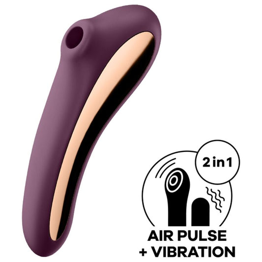 Dual Kiss Air Pulse Vibrator Wine | Satisfyer