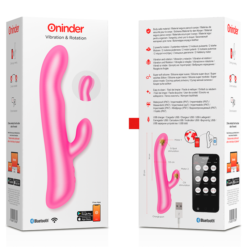 Oninder - Oslo Vibration & Rotation Pink - Free App – Vibrator