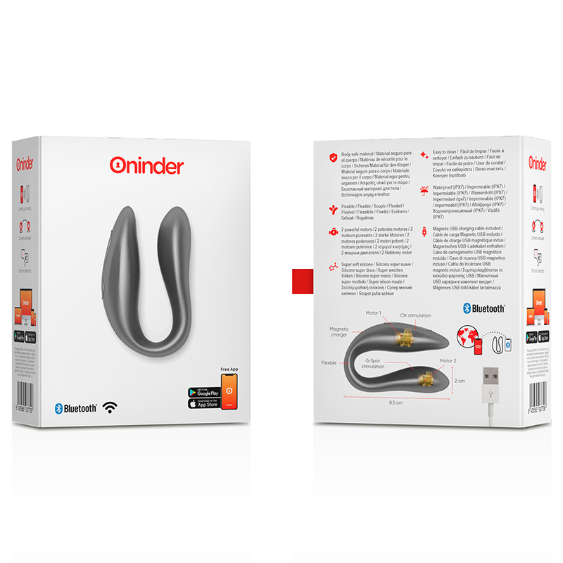 Oninder - Lisboa Black g-Point & Clitoris Stimulator - Free App – Clitoris Stimulator for Couples