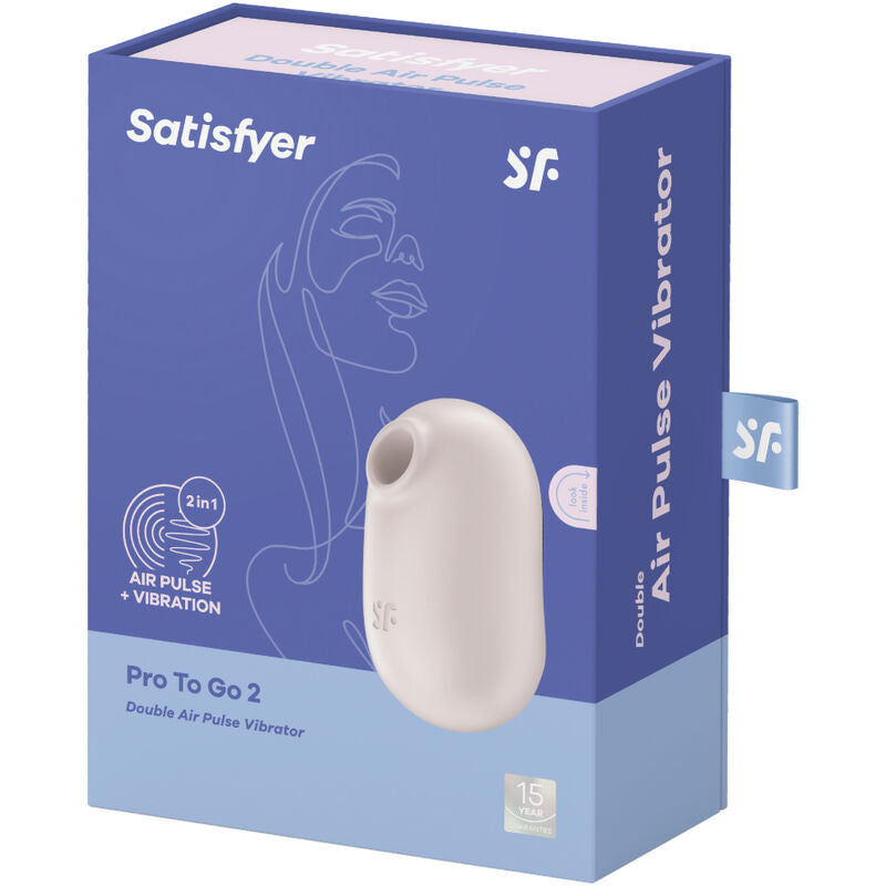 Satisfyer - Pro to GO 2 Double Air Pulse Stimulator & Vibrator Beige – Clitoral Suction Toy