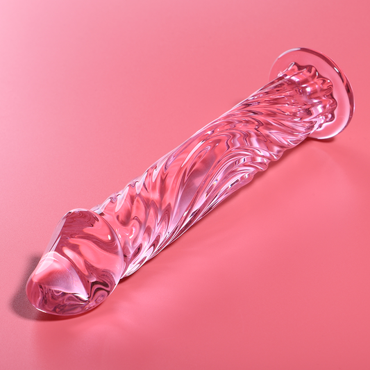 Nebula Series by Ibiza - Model 12 Dildo Borosilicate Glass Pink 17 cm - O - 3.5 cm – Glass Dildo