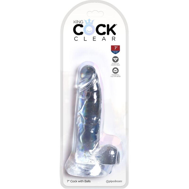 King Cock - Clear Realistic Penis with Balls 15.2 cm