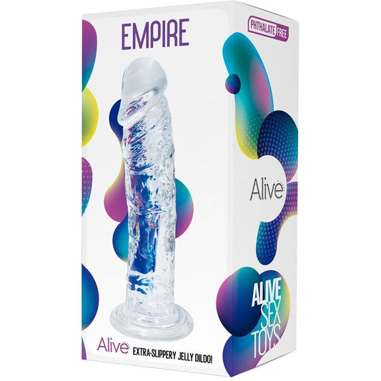 Alive - Empire Realistic Penis Transparent 19.3 cm – Suction Cup Dildo