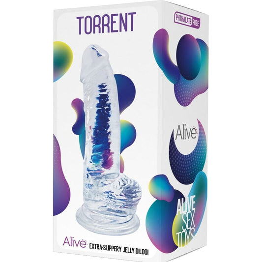 Alive - Torrent Realistic Penis Transparent 20.6 cm – Suction Cup Dildo