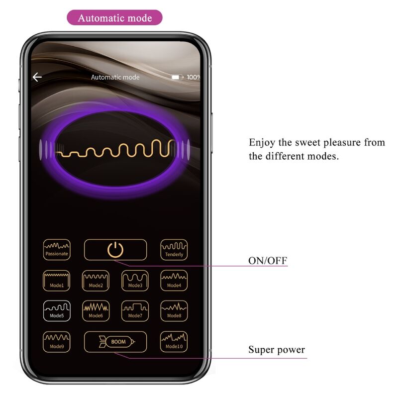 Baird G-Spot 12 Vibrations Rechargeable Lila App | Pretty Love