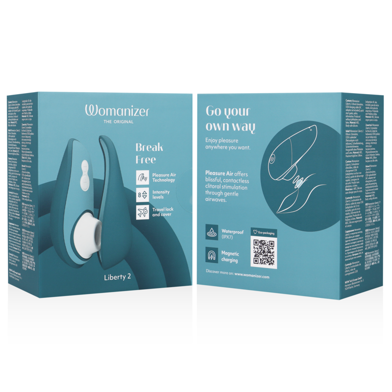 Womanizer - Liberty 2 Clitoris Stimulator & Suction Blue – Clitoral Suction Stimulator