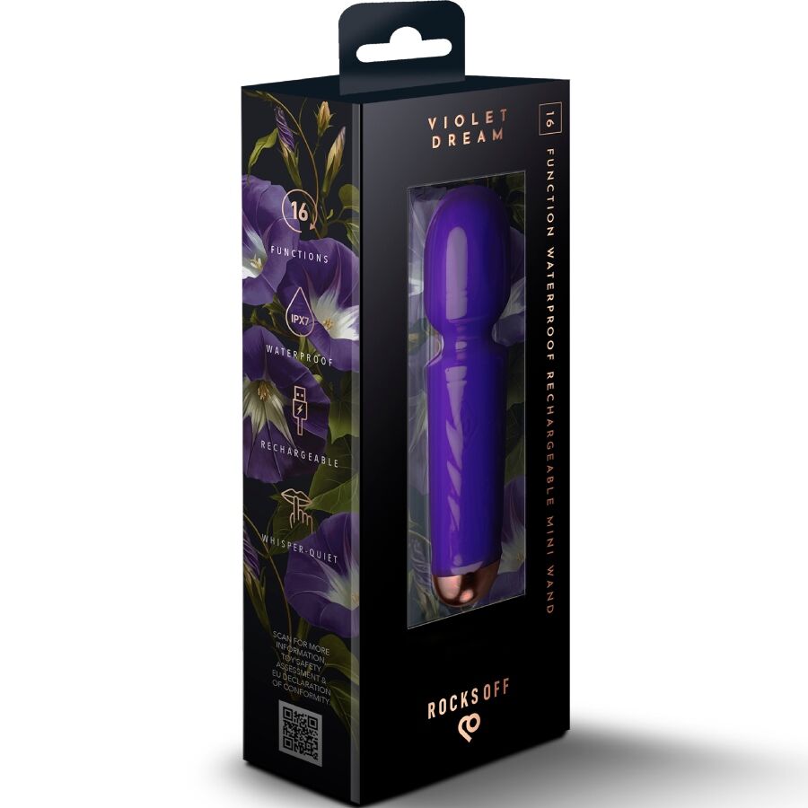 Rocks-Off - Mini Rechargeable Wand 16 Functions Violet Dream – Wand Vibrator