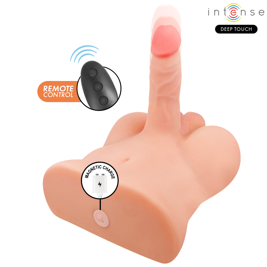 Intense Deep Touch - Damien Torso with Realistic Dildo with Pushing and Vibration Remote Control 3.5 kg – Remote Control Realistic Dildo