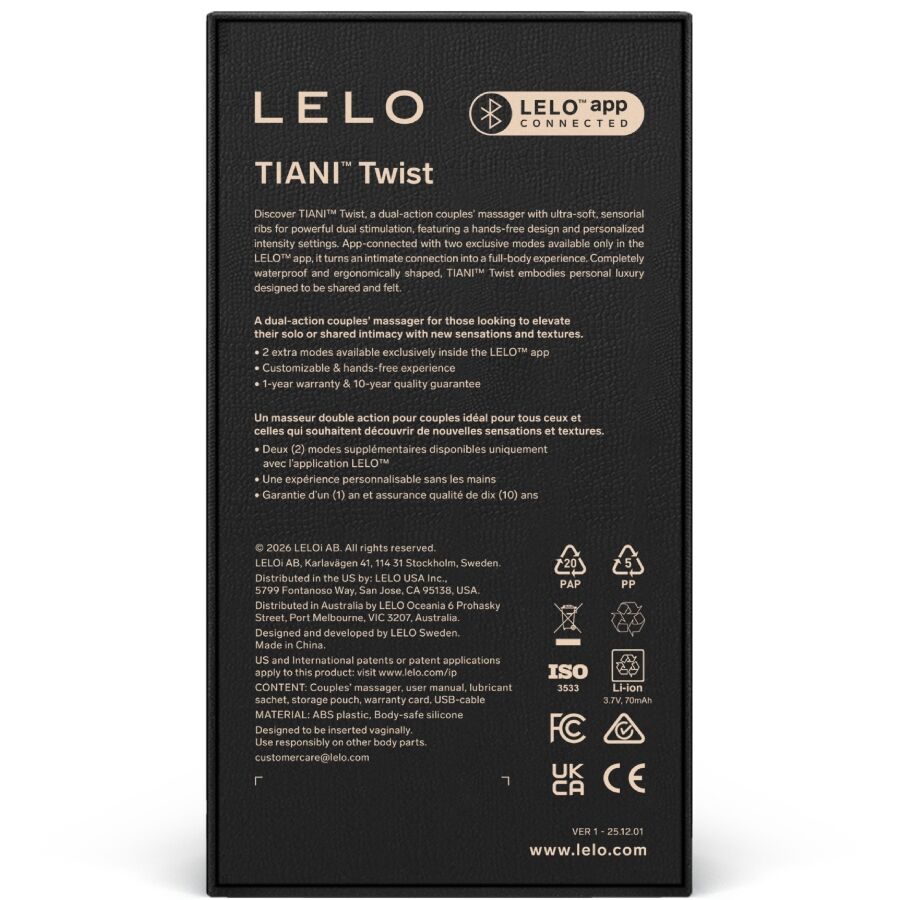 Lelo - Tiani Twist Couples Vibrator Lavender – Vibrator for Couples