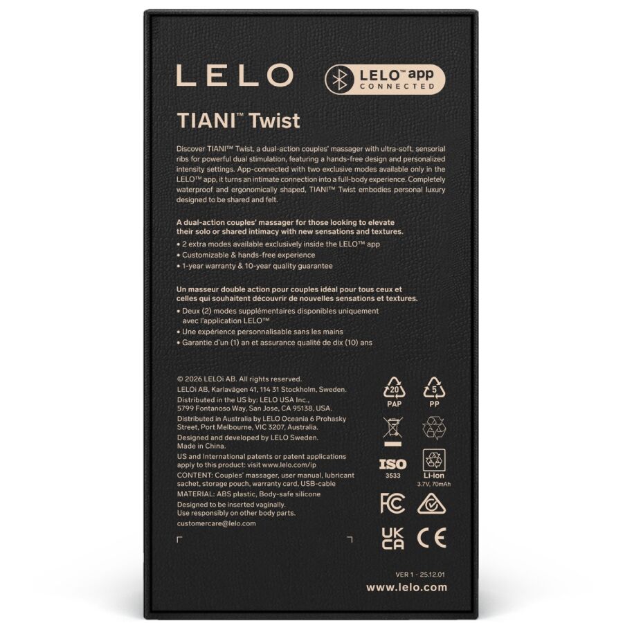 Lelo - Tiani Twist Couples Vibrator Foam – Vibrator for Couples