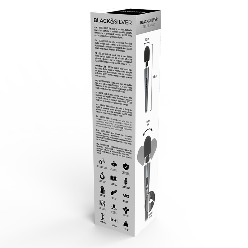 Black&Silver - Dexter Massage Wand – Wand Vibrator