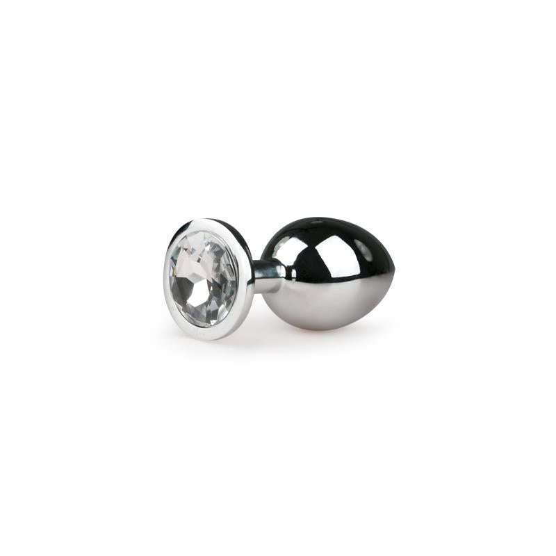 Metal Butt Plug Silver/Clear M | EasyToys