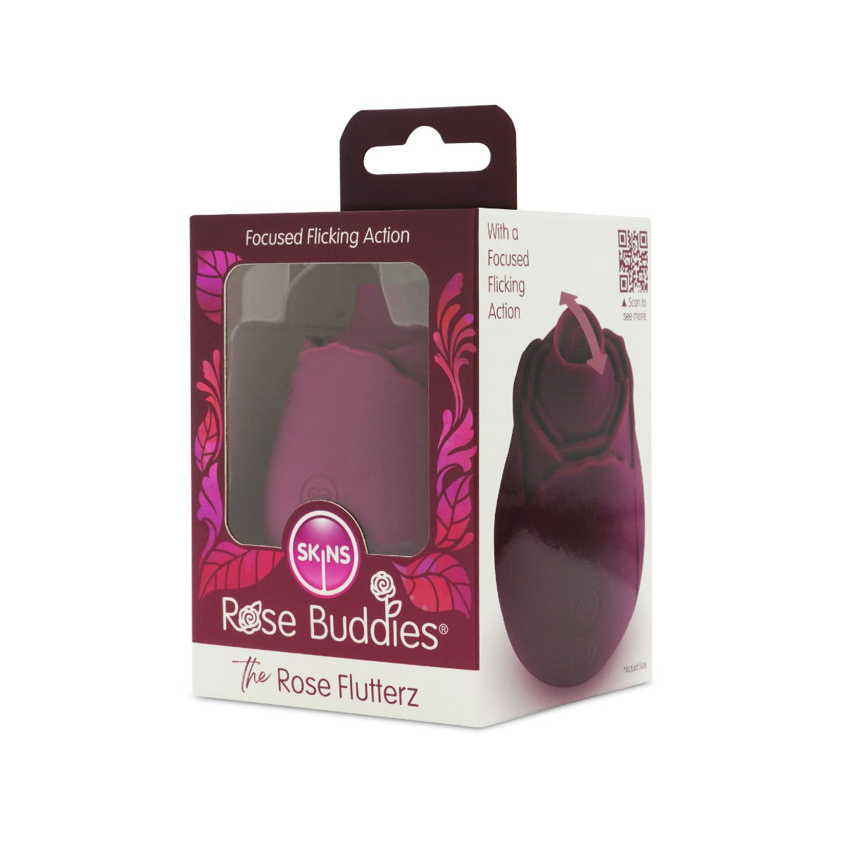 Skins Rose Buddies The Rose Flutterz Vibrator Burgundy | Creative Conceptions