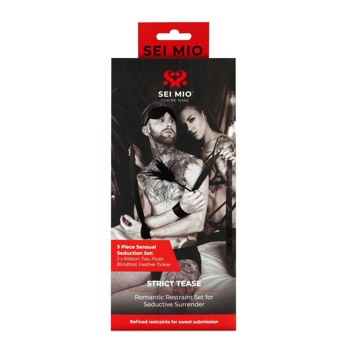 Strict Tease Ribbon Ties Blindfold and Tickler Kit | Sei Mio