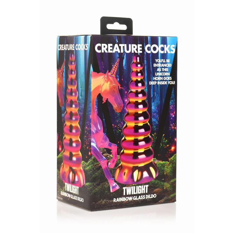 Twilight Rainbow Glass Dildo | Creature Cocks