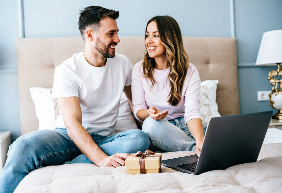 Couple discussing intimacy and exploring beginner-friendly sex toys together