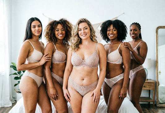 Elegant lingerie styles for different body types including lace sets and bodysuits