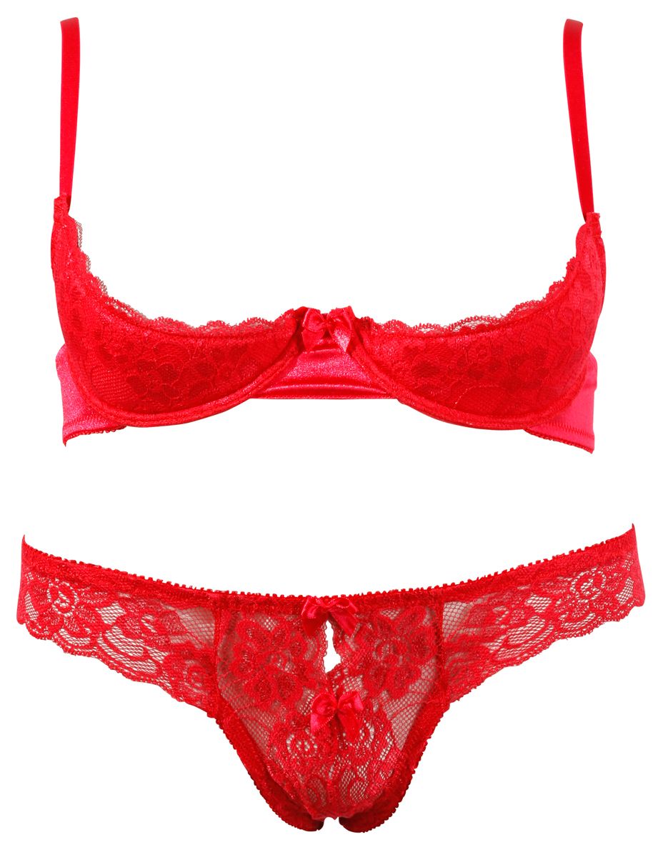 Red Bra Set Red by Cottelli Collection