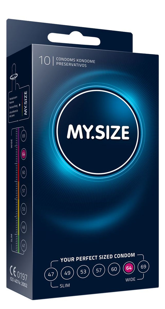 MY.SIZE Pro 64 mm condoms in blue 10 pack box
