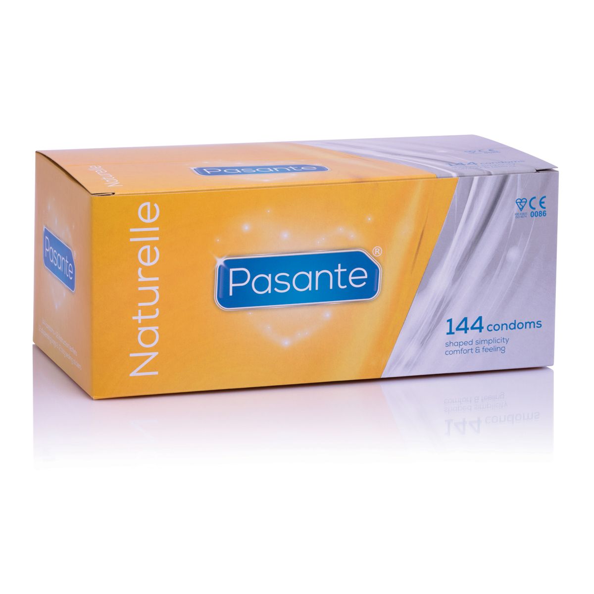 Pasante Naturelle condoms 144 pack in orange bulk box