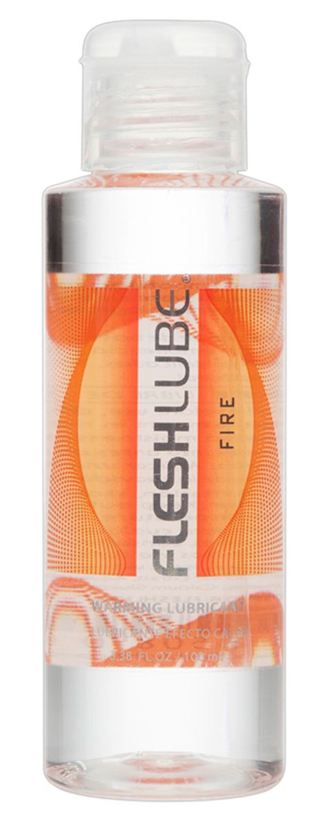 Fleshlight Fleshlube Fire 100 ml lubricant bottle with orange label