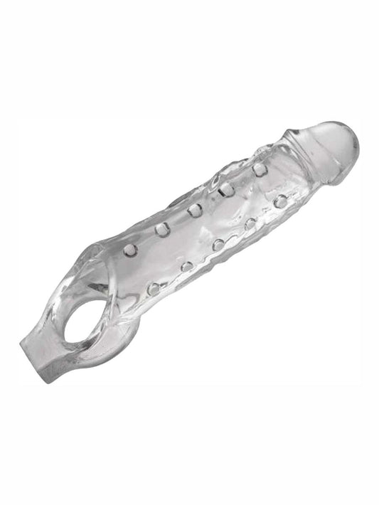 XR Brands clear textured penis enhancer sleeve